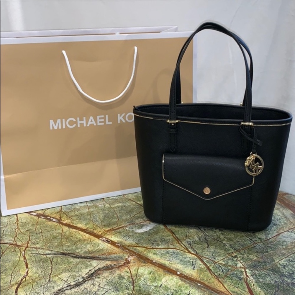 NWT Michael Kors frame Saffiano leather tote